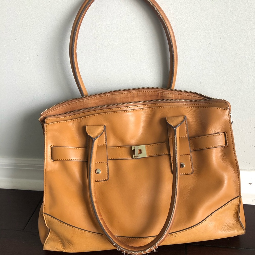Tan leather purse
